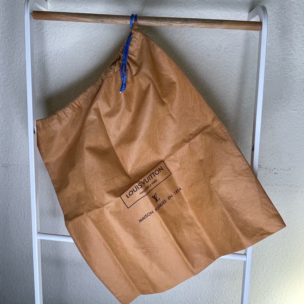 New Louis Vuitton Tan Dust Bagw/ blue draw string  17 X 18.5 “